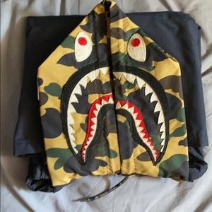 Yellow camo Navy blue Bape coach jacket sz M used